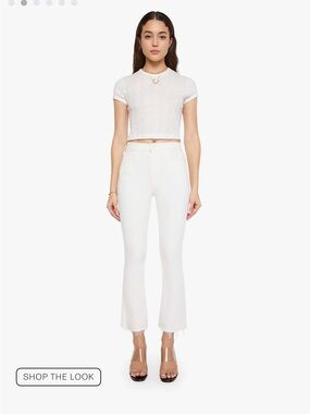 MOTHER White Ankle Crop Jeans